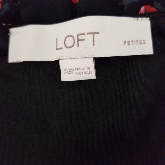 LOFT Petite Petaled Long Sleeve Wrap Dress XXSP - Picture 7 of 7